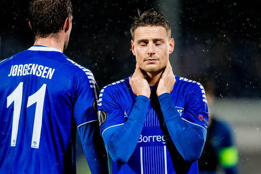 Kristoffer Zachariassen of Sarpsborg 08 looks dejected