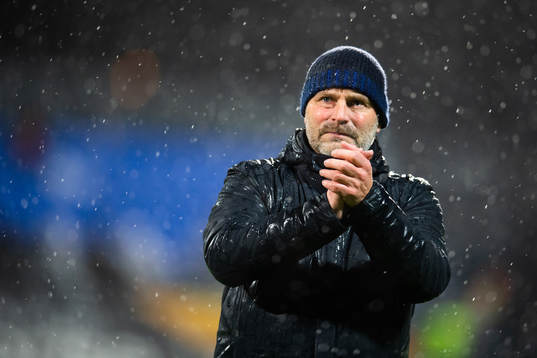 Geir Bakke, head coach of Sarpsborg 08, looks dejected