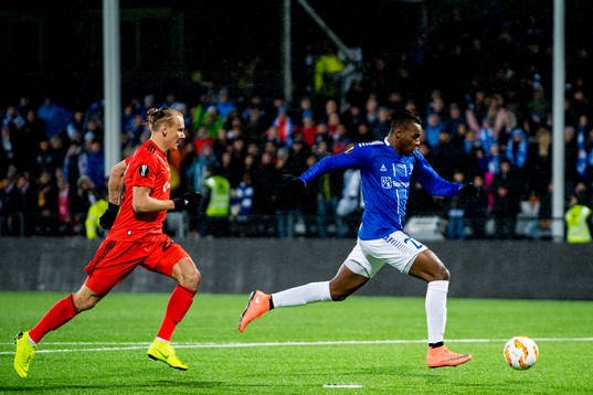 Rashad Muhammed of Sarpsborg 08 scores 1-0