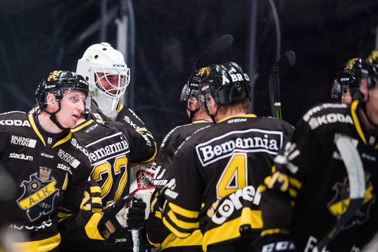 s målvakt Robin Wallin jublar med lagkamrater