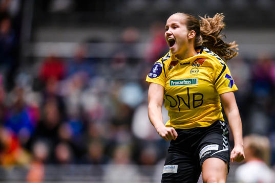 Guro Reiten of LSK Kvinner celebrates
