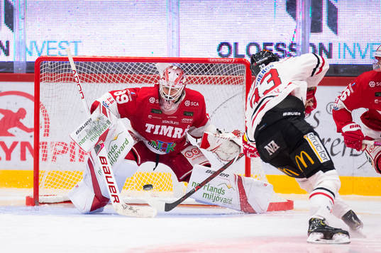 Timrås målvakt Niklas Svedberg och Örebros Christopher
