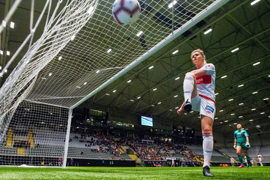 Ingrid Marie Karlsen Spord of Sandviken looks dejected