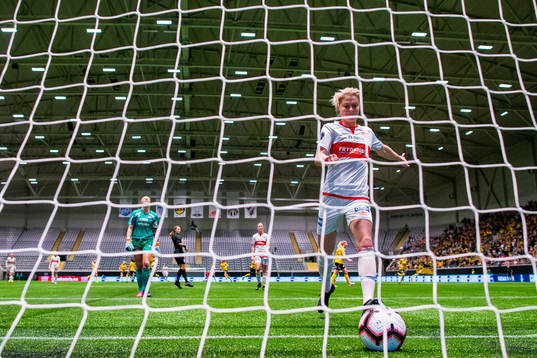 Ingrid Marie Karlsen Spord of Sandviken looks dejected
