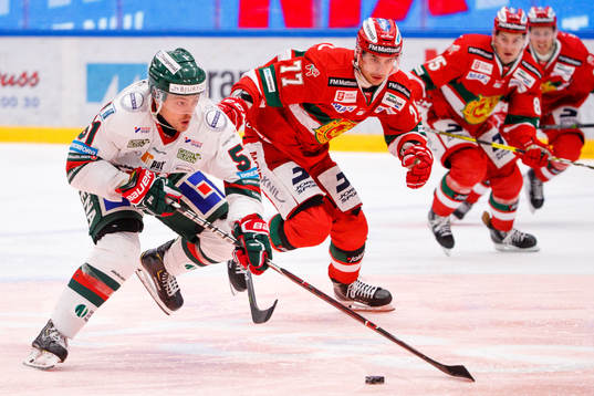 Frölundas Mats Rosseli Olsen och Moras Michael Keränen