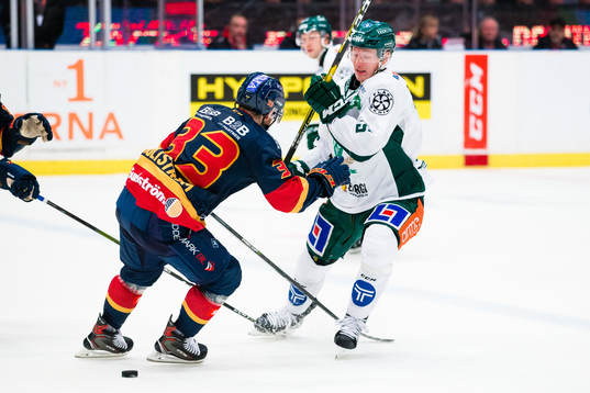 Färjestads Gustav Rydahl och Djurgårdens Linus Hultström