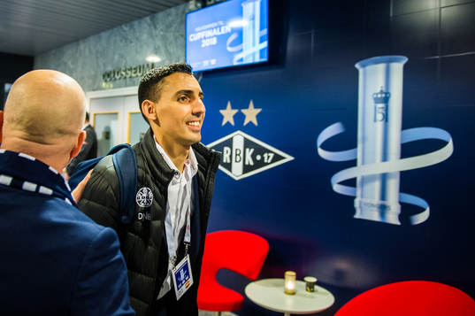 Mustafa Abdellaoue of Strømsgodset arrives