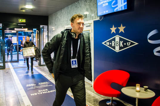Nicklas Bendtner of Rosenborg arrives