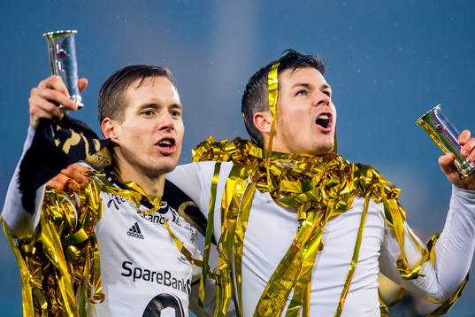 Anders Konradsen and Pål André Helland of Rosenborg