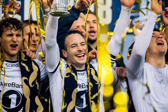 Mike Jensen of Rosenborg celebrates
