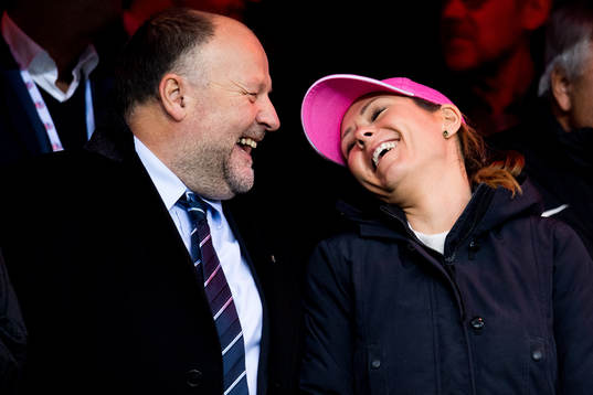 Ivar Koteng, chairman of Rosenborg, and Linda Hofstad