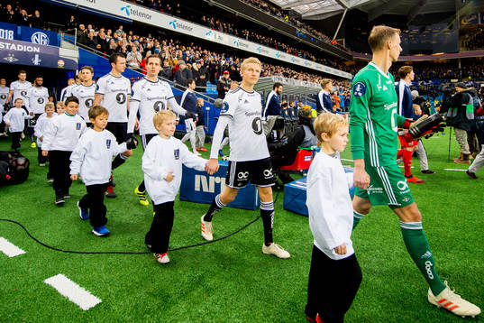 Birger Meling of Rosenborg enters the pitch
