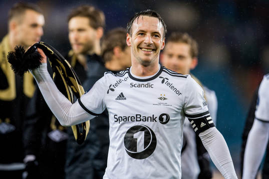 Mike Jensen of Rosenborg celebrates