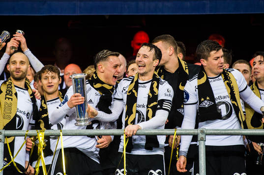 Jonathan Alberto Levi and Mike Lindemann Jensen of Rosenborg