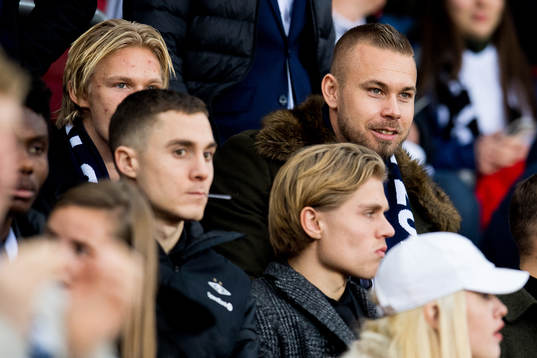 Marcus Pedersen of Strømsgodset in the stands