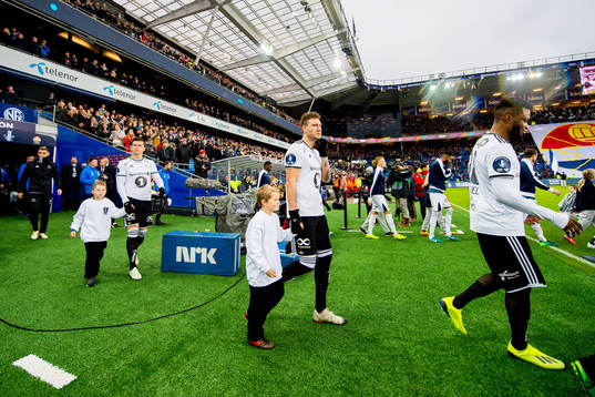 Nicklas Bendtner of Rosenborg enters the pitch