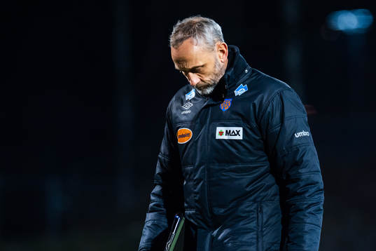 Lars Bohinen, head coach of Aalesund, looks dejected