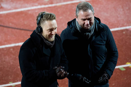 Asbjørn Myhre and Bengt Eriksen, TV reporters