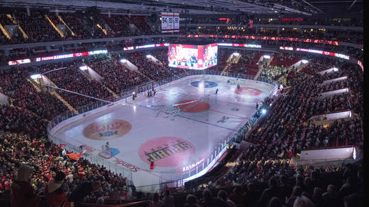Interiör bild över Malmö Arena
