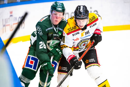 Färjestads Fabian Zetterlund och Luleås Petter Emanuelsson