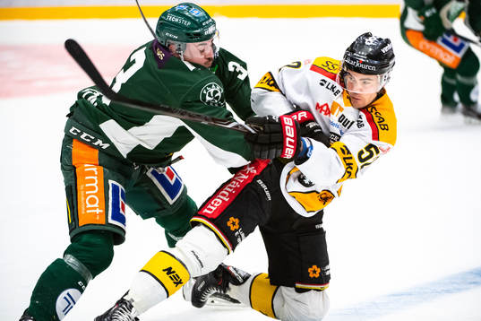 Färjestads Jens Westin och Luleås Karl Fabricius