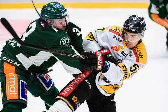 Färjestads Jens Westin och Luleås Karl Fabricius