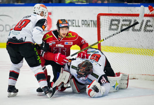 Örebros Anton Hedman och Malmö Redhawks målvakt Oscar