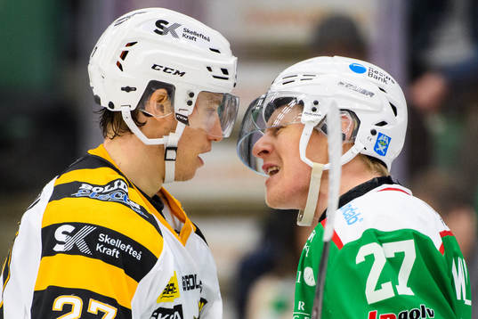 Skellefteås Robin Alvarez och Rögles Jesper Williamsson i