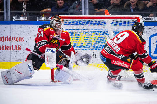 Luleås målvakt Joel Lassinantti släpper in 1-0 av
