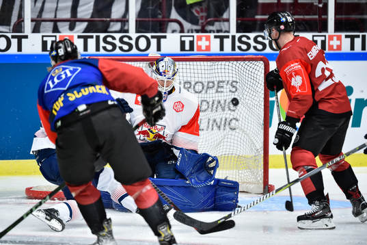 Emil Sylvegård (not pictured) scores 1-0 behind goalkeeper