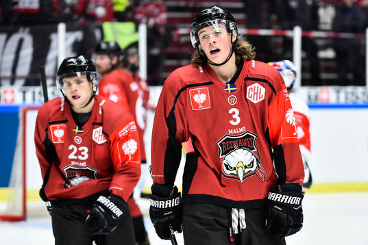 Christoffer Forsberg and Malte Setkov of Malmö Redhawks