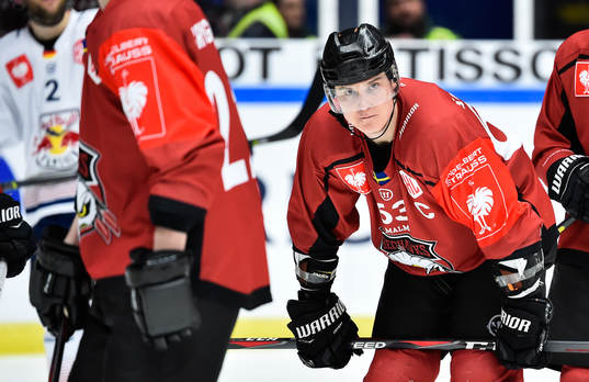 Fredrik Händemark of Malmö Redhawks looks dejected