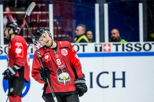 Johan Olofsson of Malmö Redhawks looks dejected