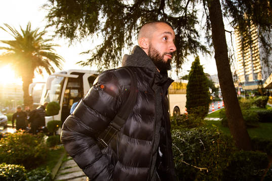 Guillermo Molins of Malmö FF arrives at the hotel