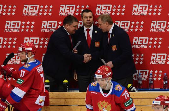 Russia's coaches shake react