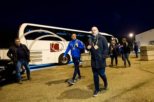 Tom Freddy Aune, assistant coach of Sarpsborg 08, and Geir