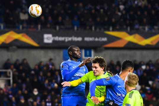 Jørgen Horn of Sarpsborg 08 in a duel with Ibrahima Seck
