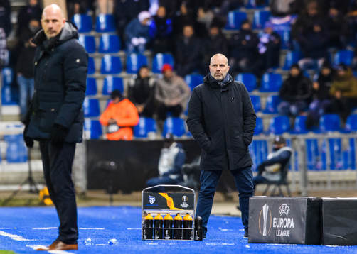 Philippe Clement, head coach of Genk, and Geir Bakke, head