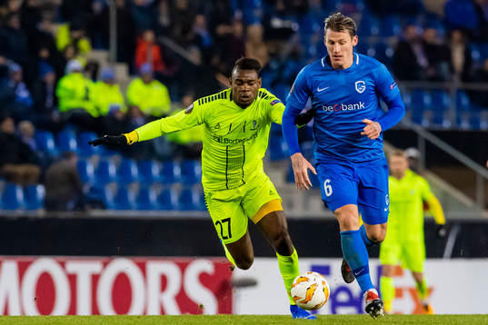Rashad Muhammed of Sarpsborg 08 and Sebastien Dewaest