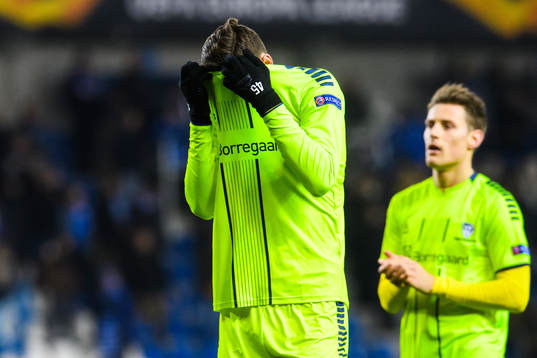 Jørgen Strand Larsen of Sarpsborg 08 looks dejected