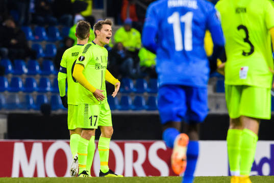 Kristoffer Zachariassen of Sarpsborg 08 looks dejected 4-0