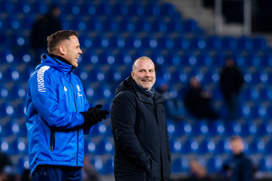 Tom Freddy Aune, assistant coach of Sarpsborg 08, and Geir