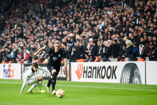 Sören Rieks of Malmö FF and Dorukhan Toköz of Besiktas