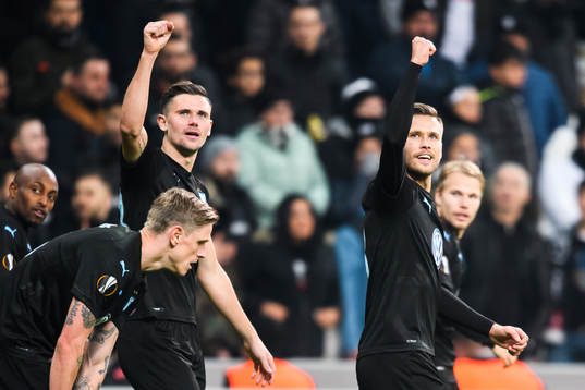 Marcus Antonsson and Arnór Ingvi Traustason of Malmö FF