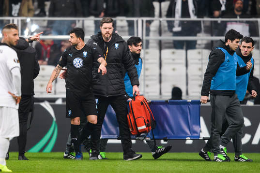 Behrang Safari of Malmö FF leaves the pitch