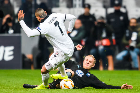 Ricardo Quaresma of Besiktas stamps Franz Brorsson of
