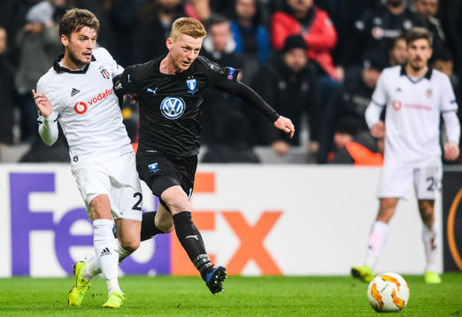 Adem Ljajic of Besiktas and Anders Christiansen of Malmö FF