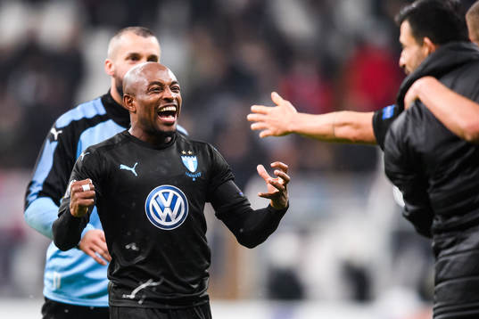 Fouad Bachirou of Malmö FF celebrates