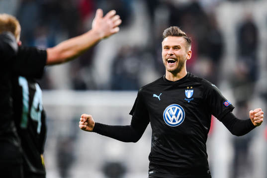 Arnór Ingvi Traustason of Malmö FF celebrates