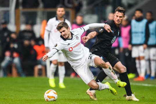 Necip Uysal of Besiktas and Markus Rosenberg of Malmö FF
